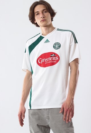 VINTAGE ADIDAS PLYMOUTH ARGYLE TOP SHIRT WHITE 2009-10