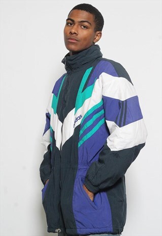 VINTAGE ADIDAS QUILTED JACKET BLACK