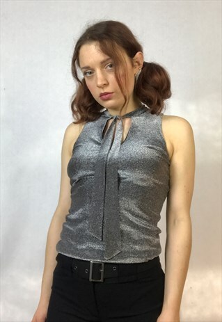 90S SILVER GLITTERY TOP