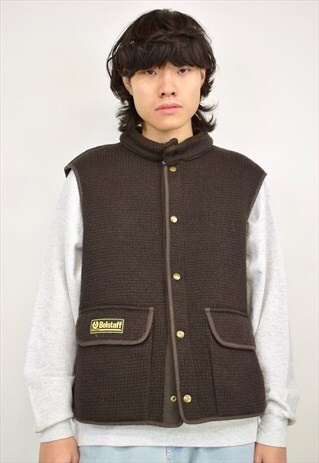 VINTAGE 90S BELSTAFF BROWN KNIT VEST