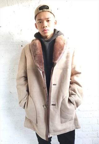 SHEARLING JACKET/COAT WITH FLEECE LINING (1990'S/MENS)