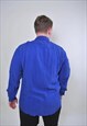 MEN VINTAGE BLUE STRIPED EVENING PARTY SHIRT 