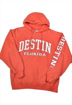 Vintage Destin Florida Hoodie Sweater Orange Ladies Small