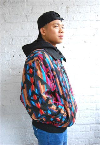MINT CONDITION REVERSIBLE AZTEC BOMBER JACKET (1990'S)