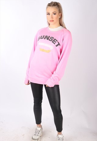 VINTAGE DIESEL CREW NECK SWEATSHIRT JUMPER PINK M 10 12 90S