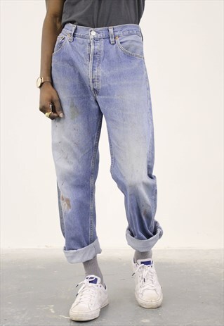 VINTAGE BLUE LEVI'S PAINT 501 JEANS
