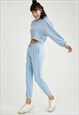 WOMAN KNITTED JOGGER - BLUE