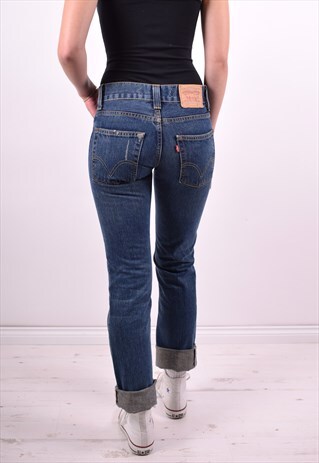 LEVI'S 511 WOMENS VINTAGE JEANS W29 L34 BLUE 90'S