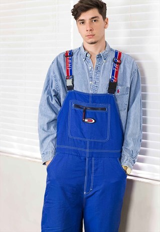 VINTAGE TOMMY HILFIGER OVERALL DUNGAREES LOGO 90S M 45.9
