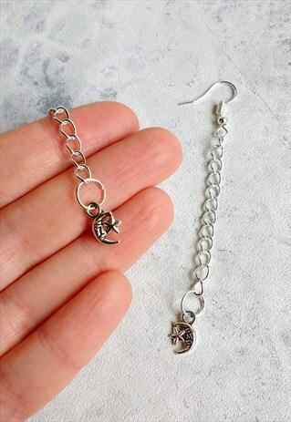 MINI MOON DROP CHAIN EARRINGS