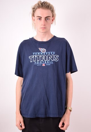 NFL MENS VINTAGE TITANS T-SHIRT TOP LARGE BLUE 90S