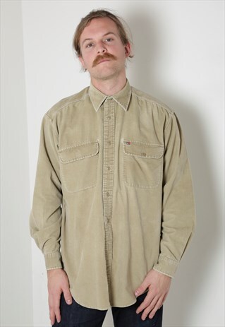 BEIGE TOMMY HILFIGER CORDUROY SHIRT