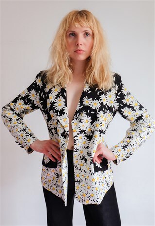 RARE VINTAGE 90S MOSCHINO FLORAL BLAZER JACKET