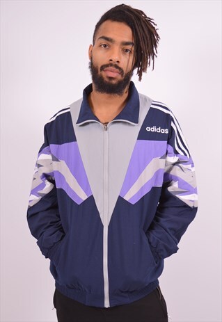 ADIDAS MENS VINTAGE TRACKSUIT TOP JACKET XL MULTI 90S