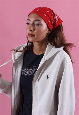 WHITE RALPH LAUREN ZIPPED HOODIE