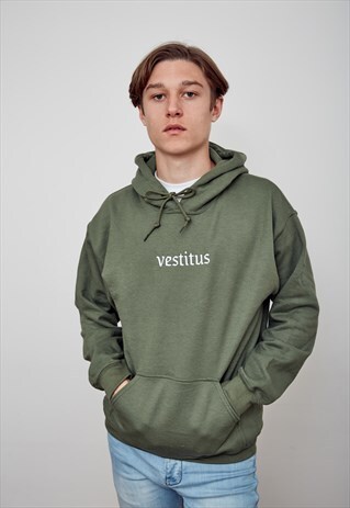 VESTITUS EMBROIDERED PULLOVER HOODIE GREEN