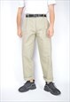 VINTAGE BEIGE CLASSIC 80'S STRAIGHT COTTON TROUSERS 
