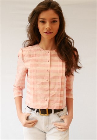 STRIPED SILK PINK BLOUSE