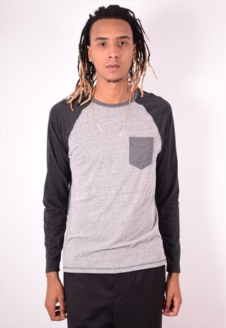 LEVI'S MENS VINTAGE TOP LONG SLEEVE MEDIUM GREY 90S