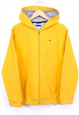 Vintage Tommy Hilfiger Hoodie Yellow Zip Up With Chest Logo