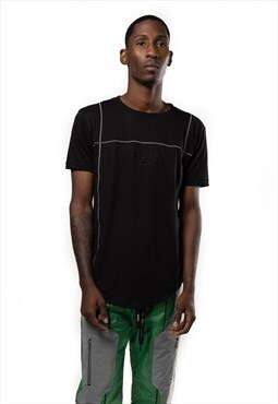 Cotton T-shirt with reflective panel details