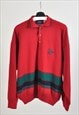 Vintage 90s polo jumper in red