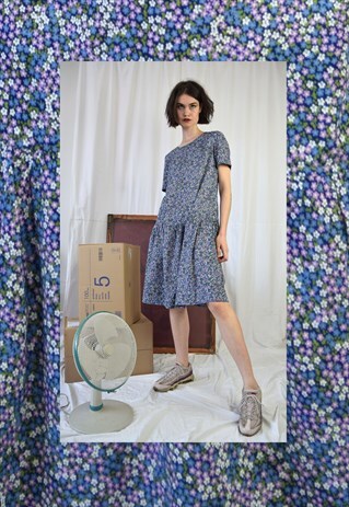 VINTAGE FLORAL MIDI DRESS