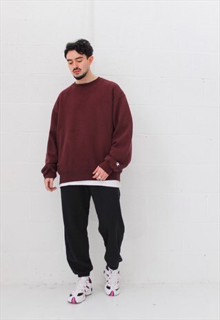 VINTAGE OVERSIZED CHAMPION SWEATSHIRT IN MAROON
