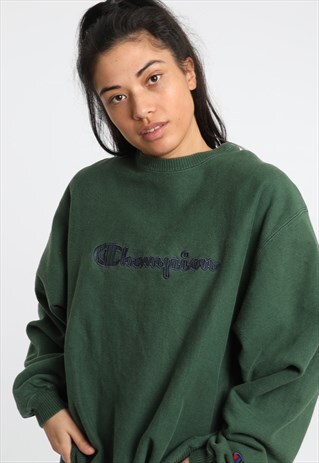 90S CHAMPION EMBROIDERED SPELL OUT SWEATSHIRT