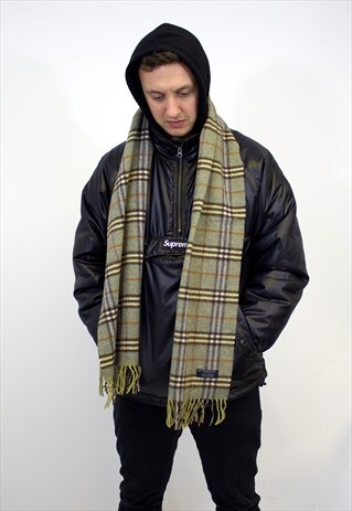VINTAGE BURBERRY TRADITIONAL CASHMERE CHECKED SCARF