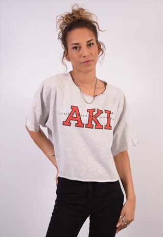 VINTAGE AKI T-SHIRT TOP LOOSE FIT GREY