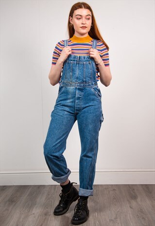 VINTAGE 90'S DUNGAREES BLUE DENIM STRAIGHT LEG