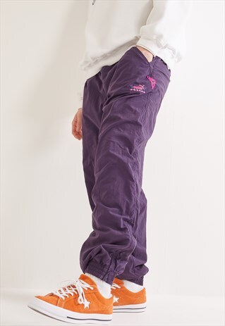 VINTAGE PUMA SHELLSUIT BOTTOMS PURPLE