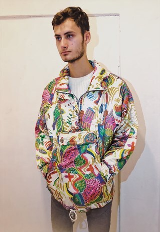 VINTAGE 90S COLORFUL PATTERNED WINTER TOP