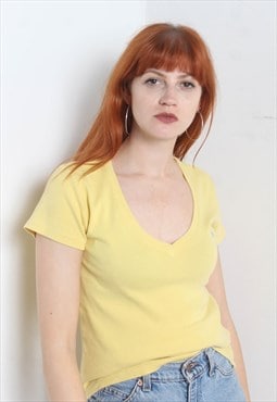 Vintage Ralph Lauren Rib Knitted T-Shirt Yellow