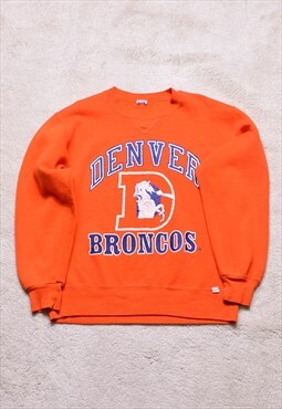Women's Vintage 90s Denver Broncos Orange Print Sweater 