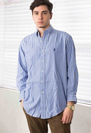 VINTAGE POLO RALPH LAUREN SHIRT LOGO 90S X 8.9