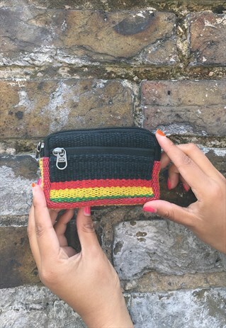 RASTA WOVEN MULTI STRIPES PURSE