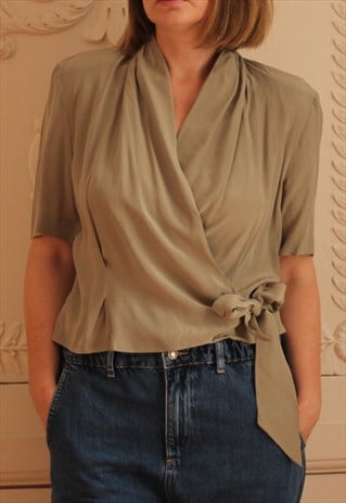 SILK WRAP BLOUSE