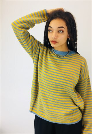VINTAGE CHUNKY COLOURFUL COTTON KNIT JUMPER