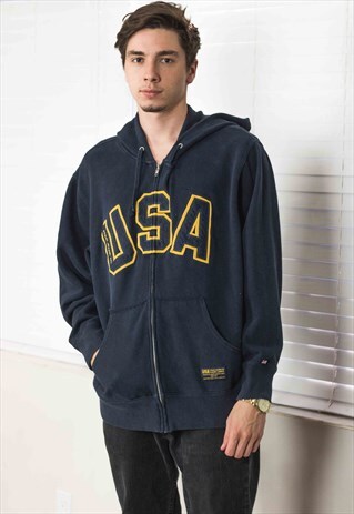 VINTAGE POLO RALPH LAUREN HOODIE SWEATSHIRT LOGO 90S L 26.3