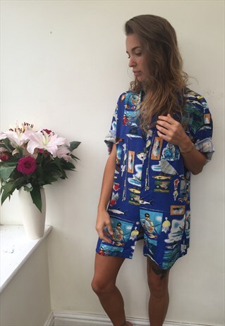 CRAZY PATTERN OVERSIZED UNISEX RETRO VINTAGE FESTIVAL SHIRT