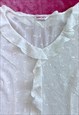 2000S Y2K WHITEBRODERIE ANGLAISE BLOUSE UK 16-18