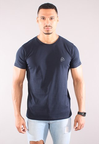 NAVY CLASSIC T SHIRT - WHITE LOGO
