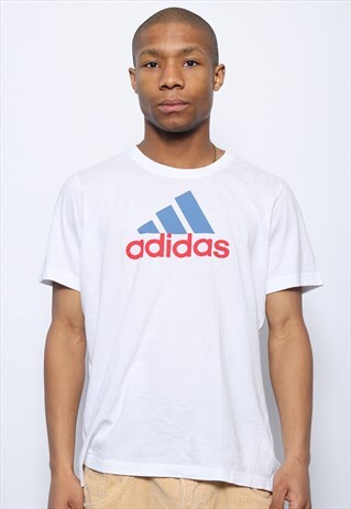VINTAGE ADIDAS BIG LOGO T-SHIRT WHITE
