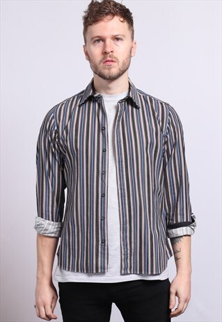 VINTAGE CORDUROY CORD STRIPED SHIRT