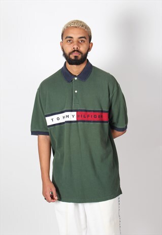 VINTAGE TOMMY HILFIGER POLO SHIRT GREEN