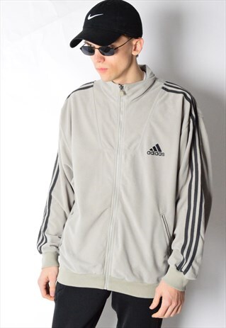 VINTAGE 90S BEIGE VELVETY ADIDAS TRACK JACKET
