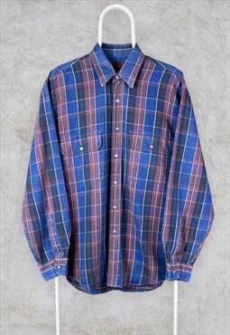 Vintage Burton Check Plaid Flannel Shirt 90s Medium