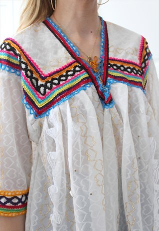 VINTAGE TOP EMBROIDERY ETHNIC KABYLE